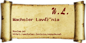 Wachsler Lavínia névjegykártya